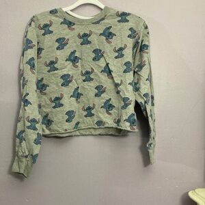 Disney Gray Sweatshirt with Stitch Accents